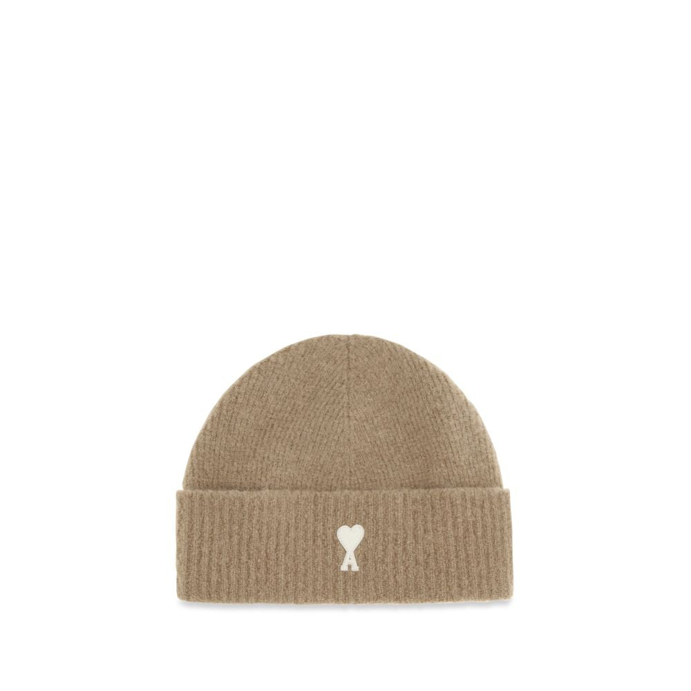Ami Paris Beige Wollmütze Ovis Aries
