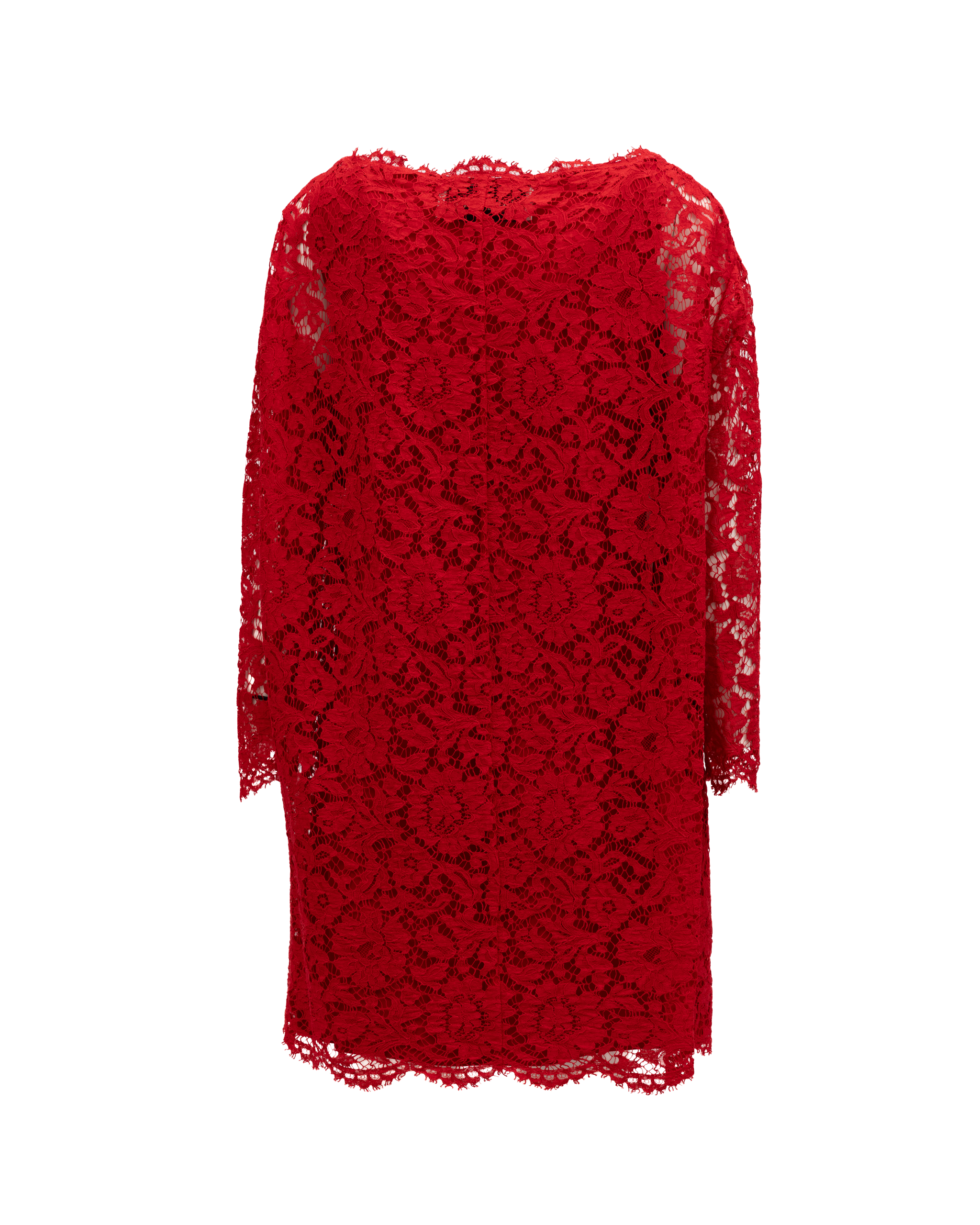 Valentino Garavani Rotes Spitzenkleid Kurz