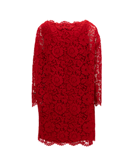 Valentino Garavani Rotes Spitzenkleid Kurz
