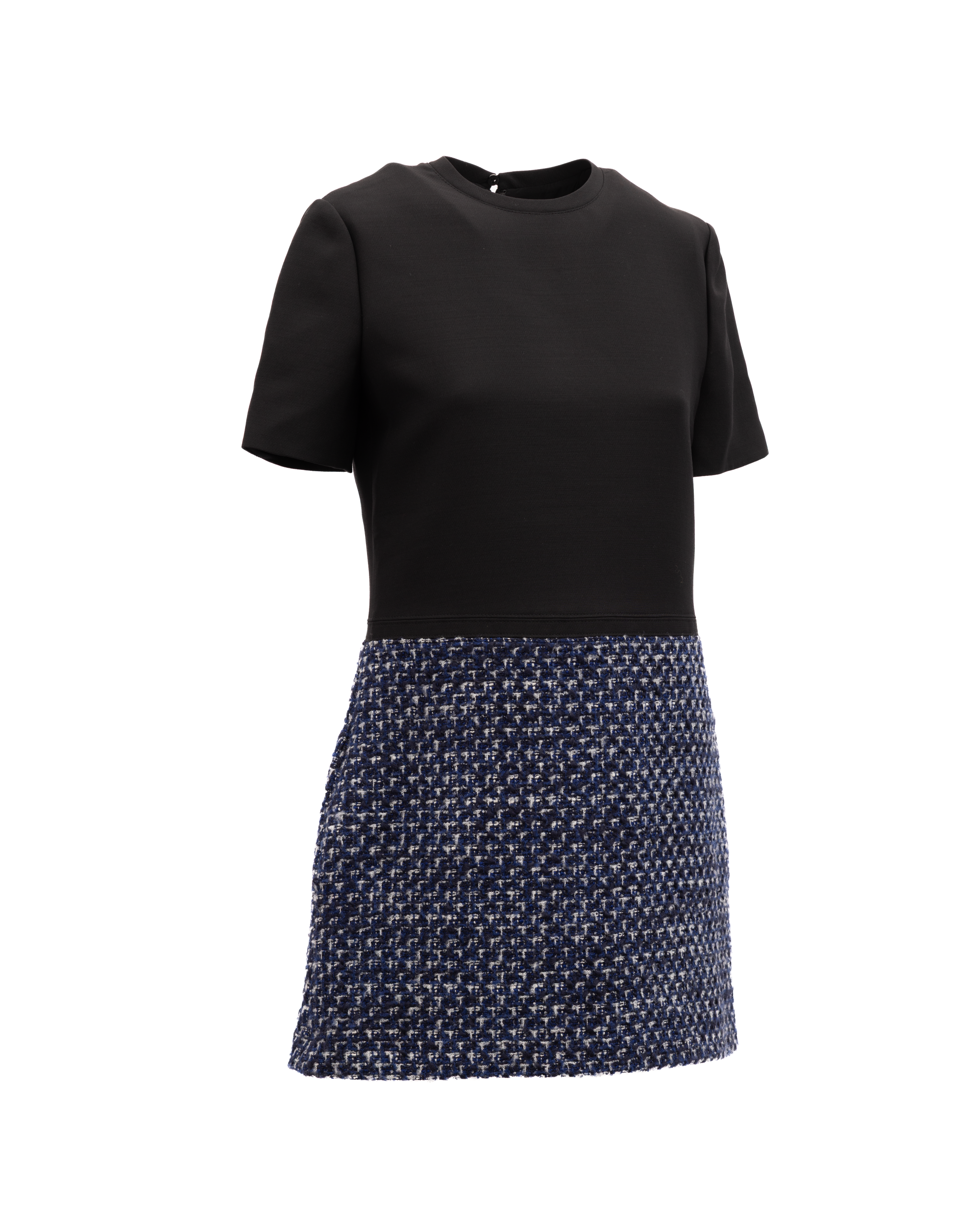 Valentino Garavani Mini-Kleid aus Tweed in Schwarz und Blau