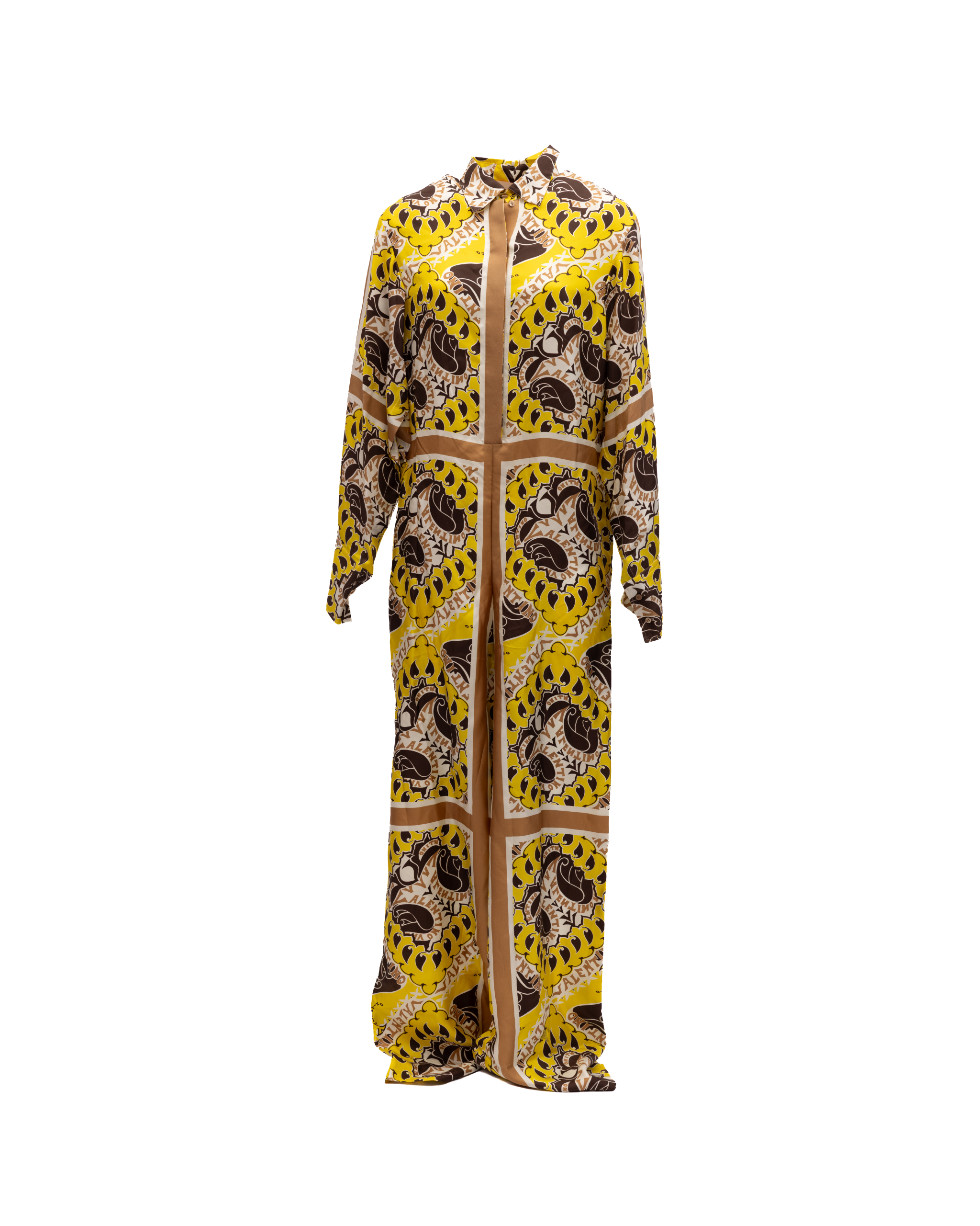 Valentino Garavani Jumpsuit mit weitem Bein und gelbem Paisleymuster