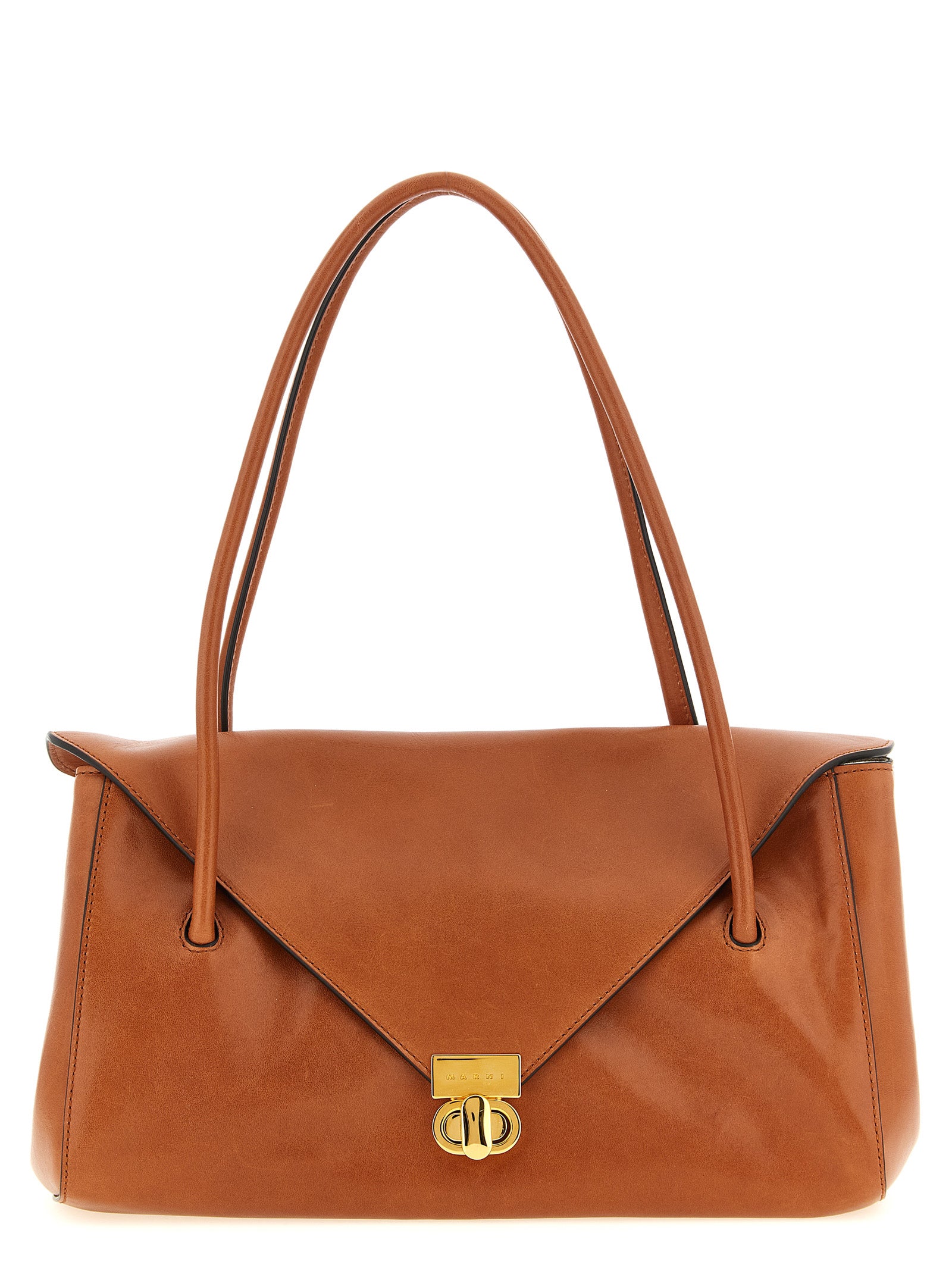 Marni Braunes Kalbsleder Damen Crossbody Tasche