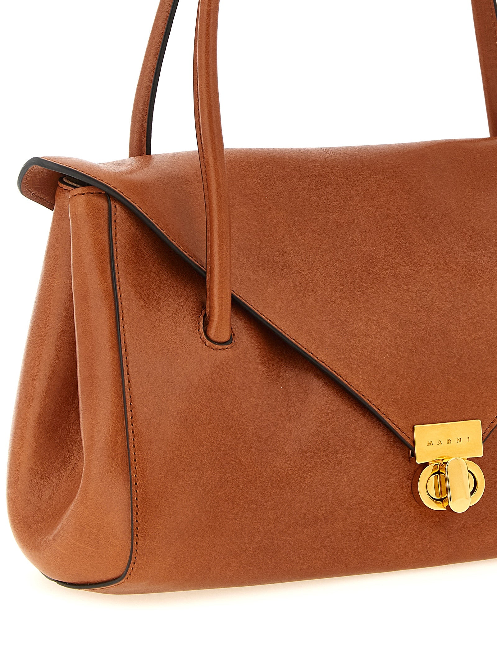 Marni Braunes Kalbsleder Damen Crossbody Tasche
