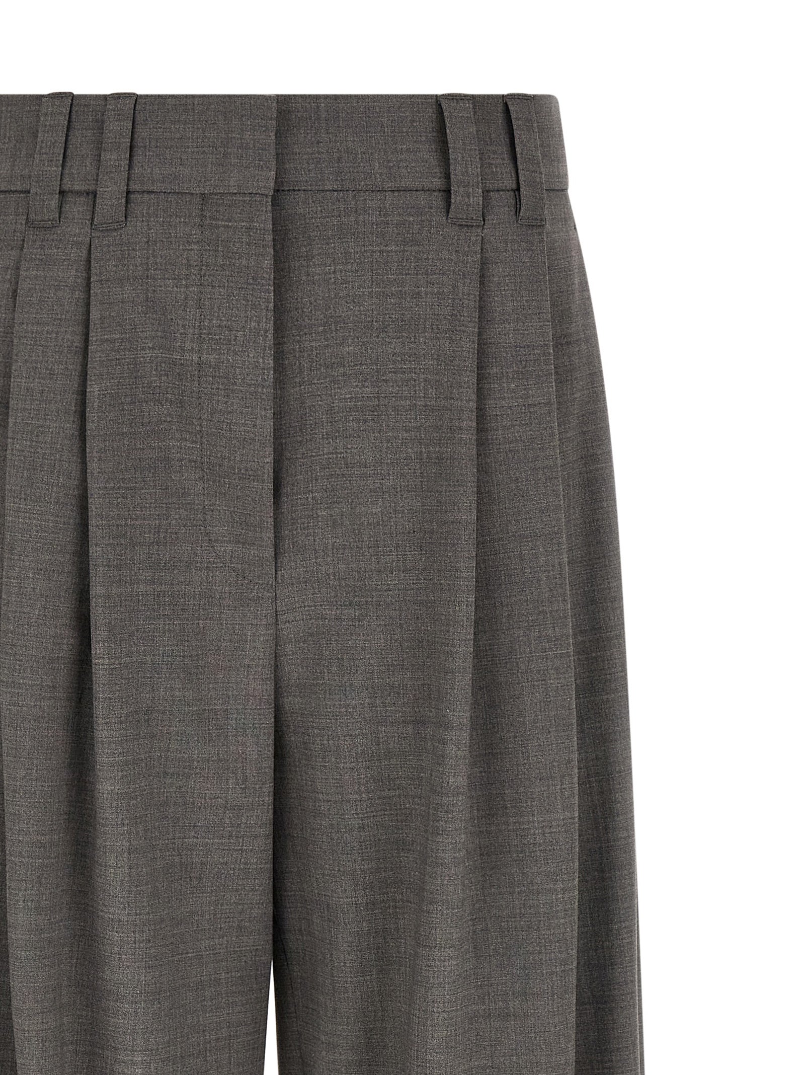 Brunello Cucinelli Graue Cropped Hose aus reiner Schurwolle
