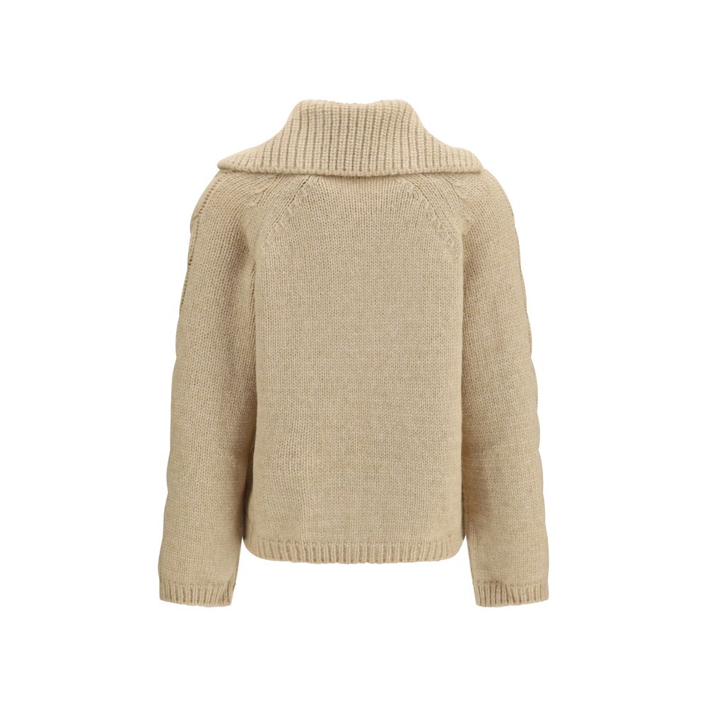 Moncler Beige Alpaka Vicugna Pacos Strickjacke