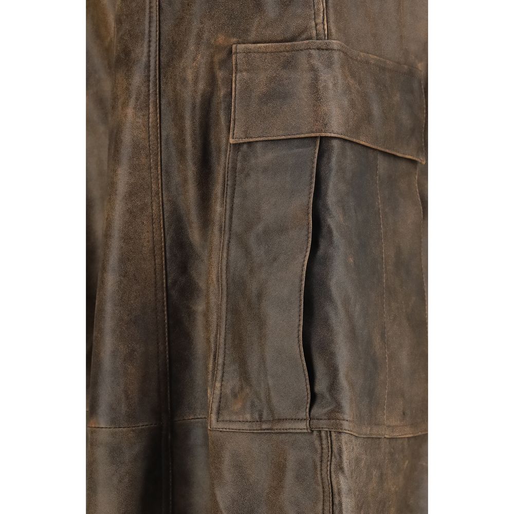 R13 Braune Lammleder Cargo Hose Ovis Aries