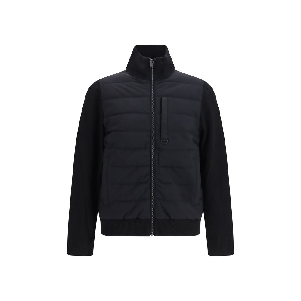 Moose Knuckles Schwarze Viskose-Jacke in voller Länge
