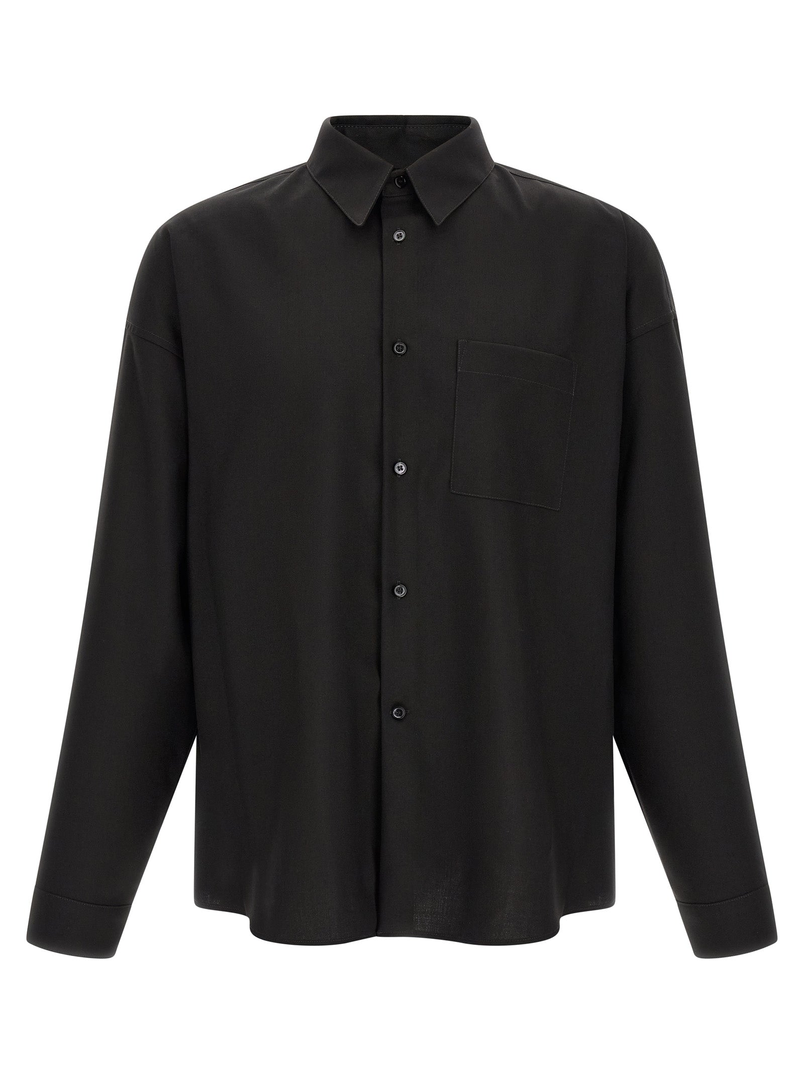 Marni Schwarze Bluse aus reiner Schurwolle