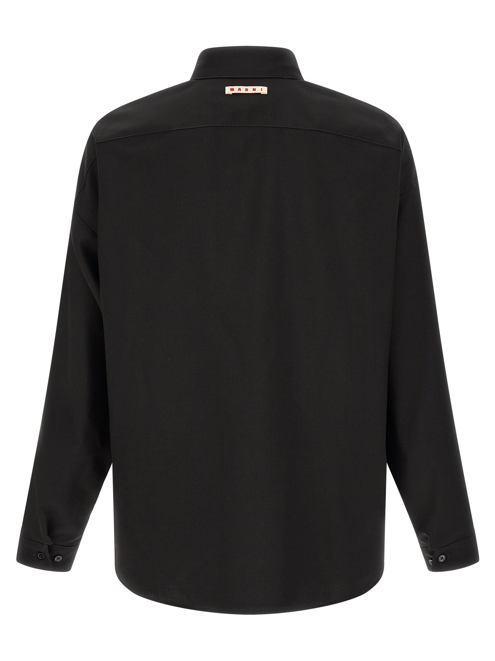 Marni Schwarze Bluse aus reiner Schurwolle