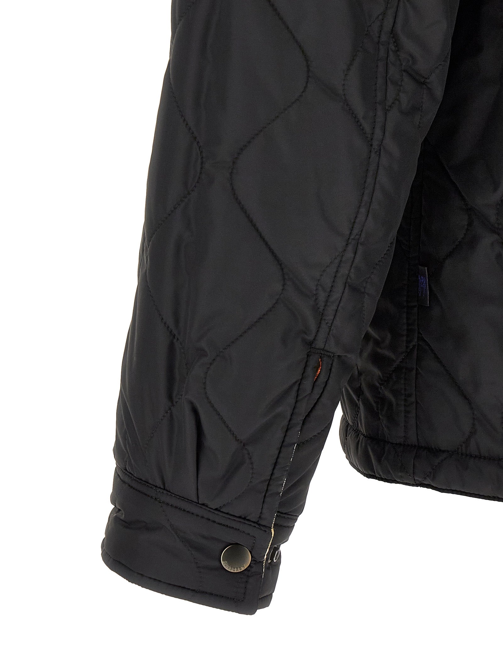Burberry Schwarze Polyamid-Jacke in voller Länge