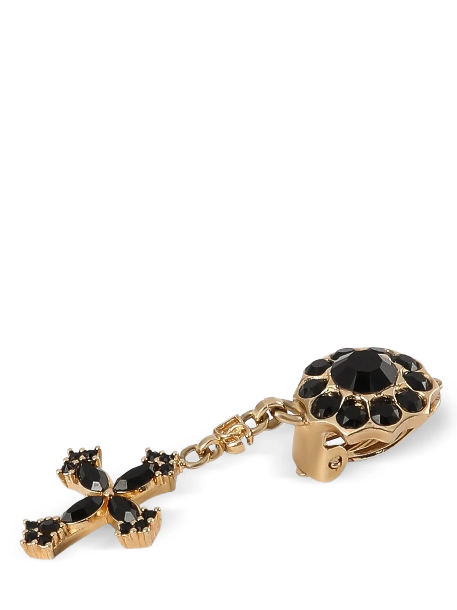 Dolce & Gabbana Schwarze Messing-Ohrringe