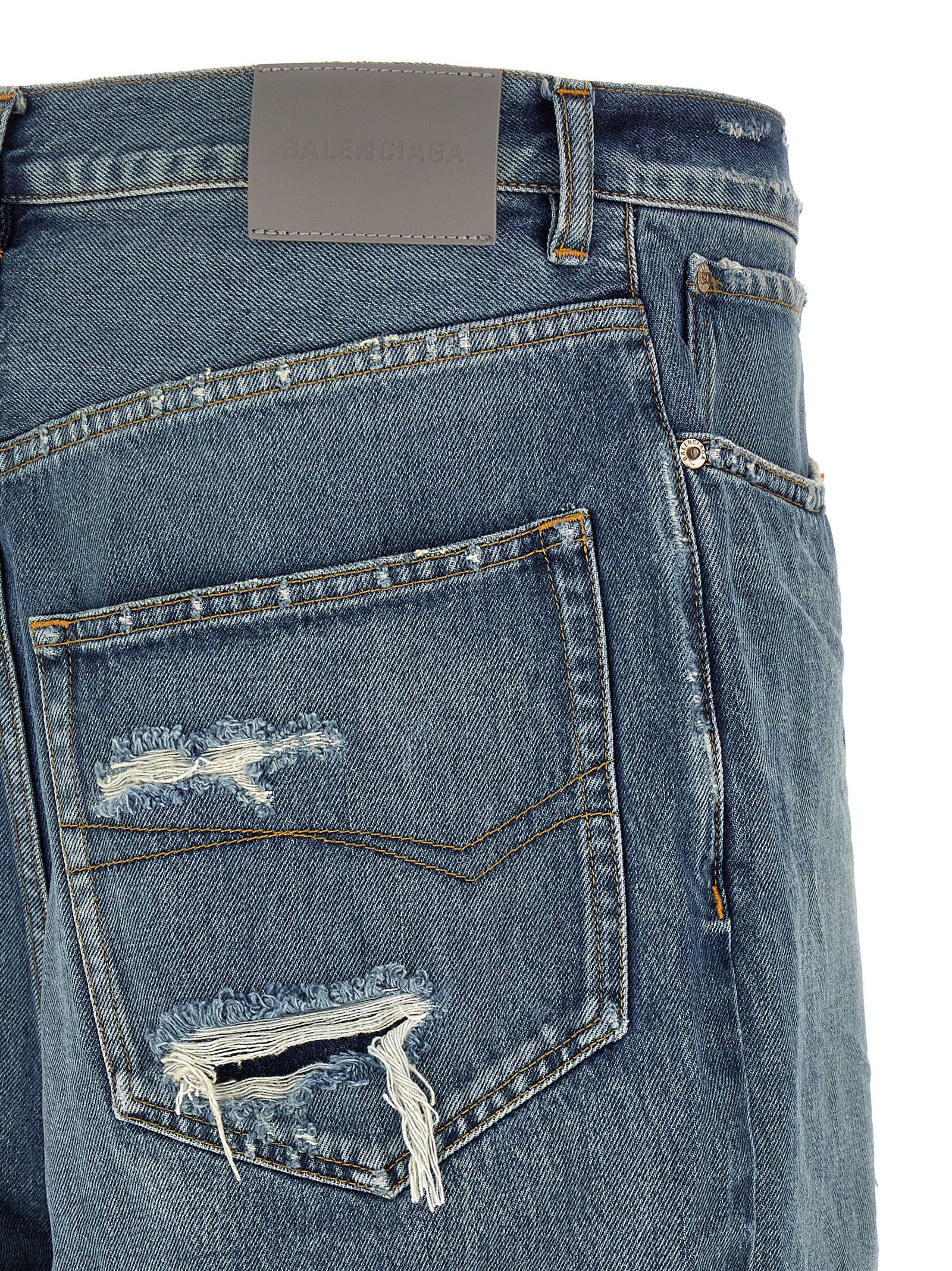 Balenciaga Blaue Baumwolljeans im Relaxed Fit