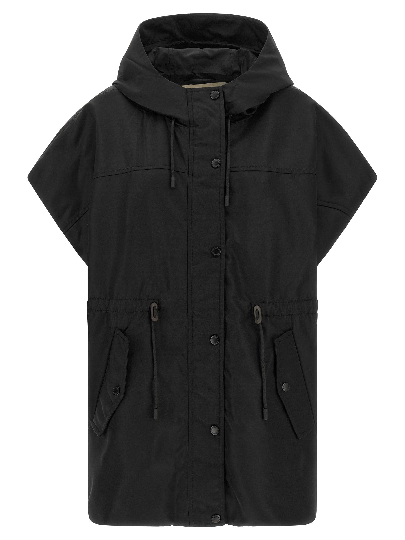 Max Mara Schwarze ärmellose Jacke aus Polyamid