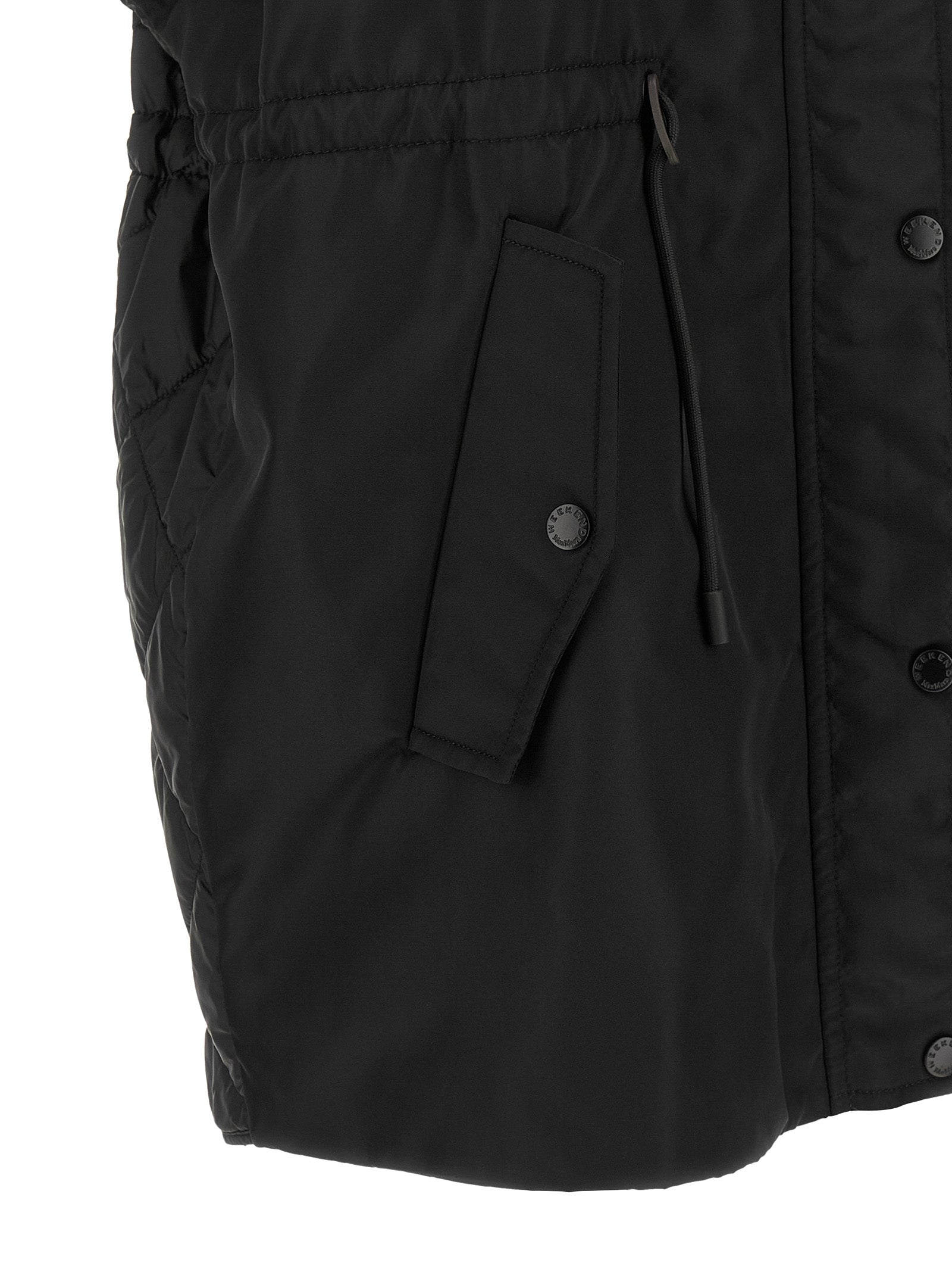 Max Mara Schwarze ärmellose Jacke aus Polyamid