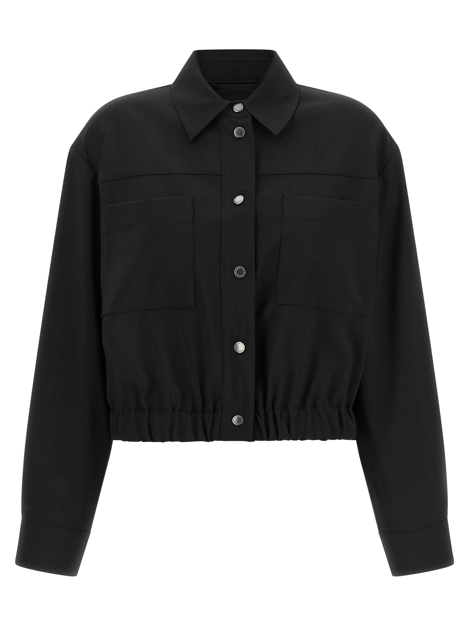 Max Mara Schwarze Wolljacke in voller Länge