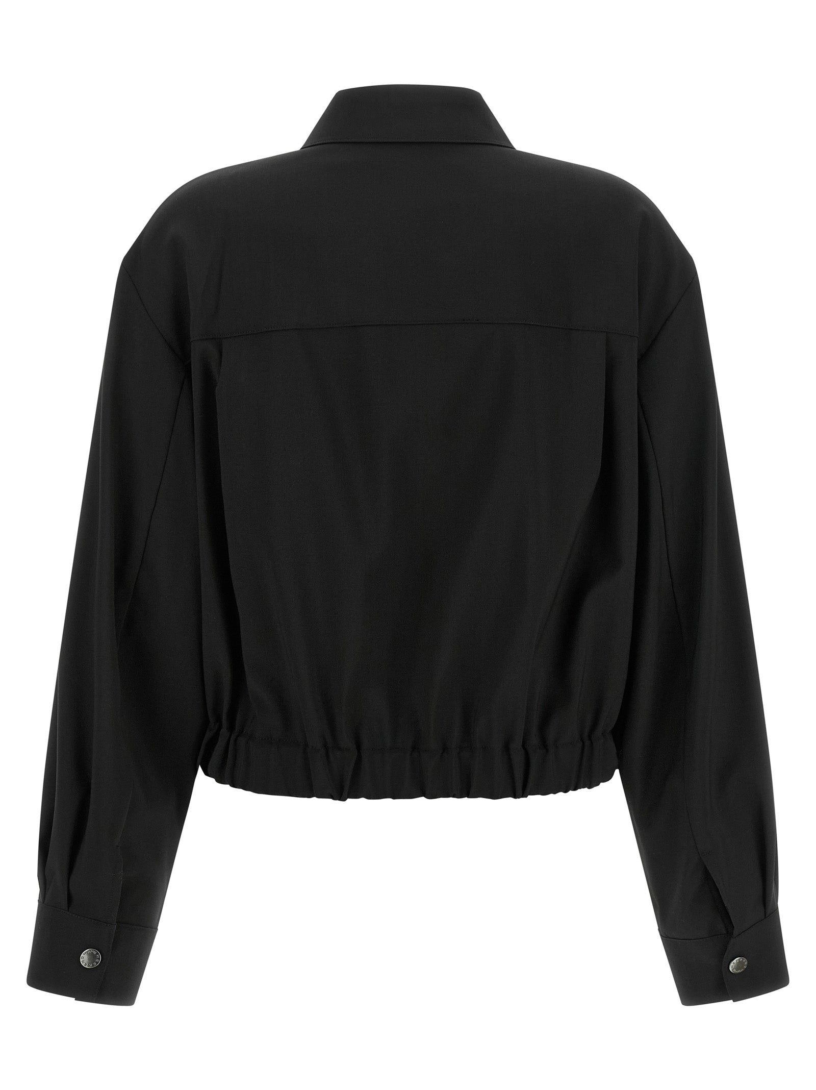 Max Mara Schwarze Wolljacke in voller Länge