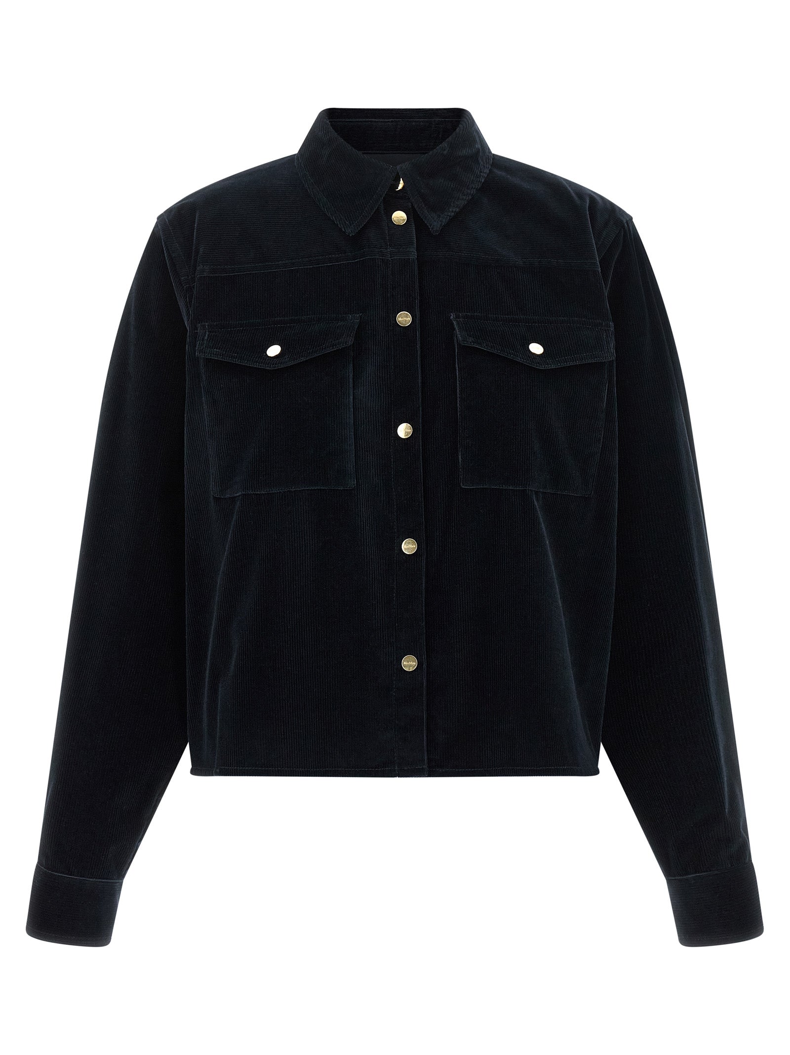 Max Mara Blaue Baumwolljacke in voller Länge