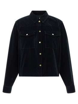 Max Mara Blaue Baumwolljacke in voller Länge