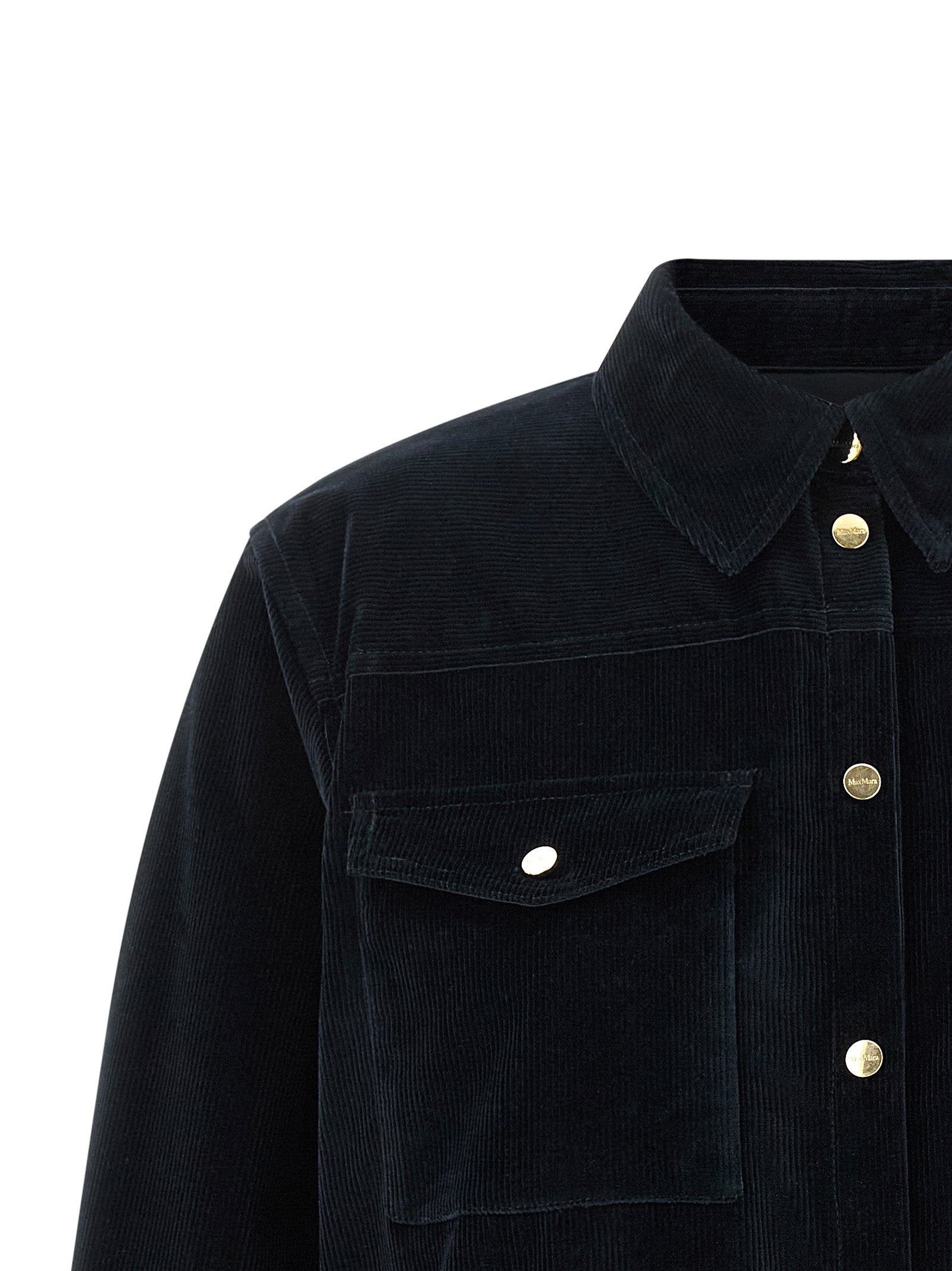 Max Mara Blaue Baumwolljacke in voller Länge
