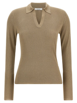 Max Mara Beige Seidenstrickjacke