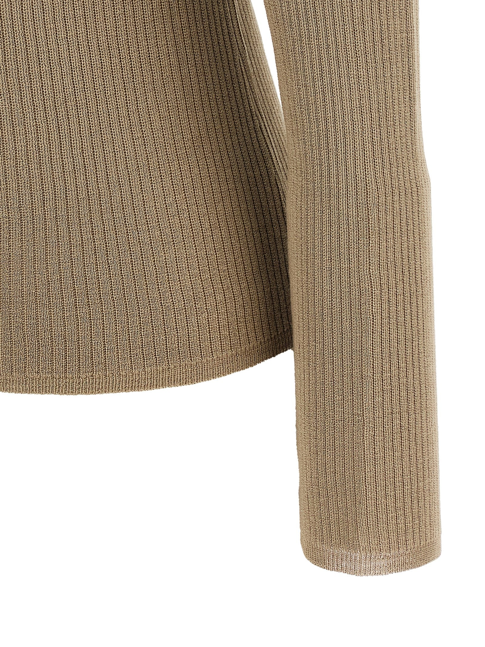 Max Mara Beige Seidenstrickjacke