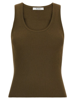 Max Mara Ärmelloses Bicolor-Viskose-T-Shirt