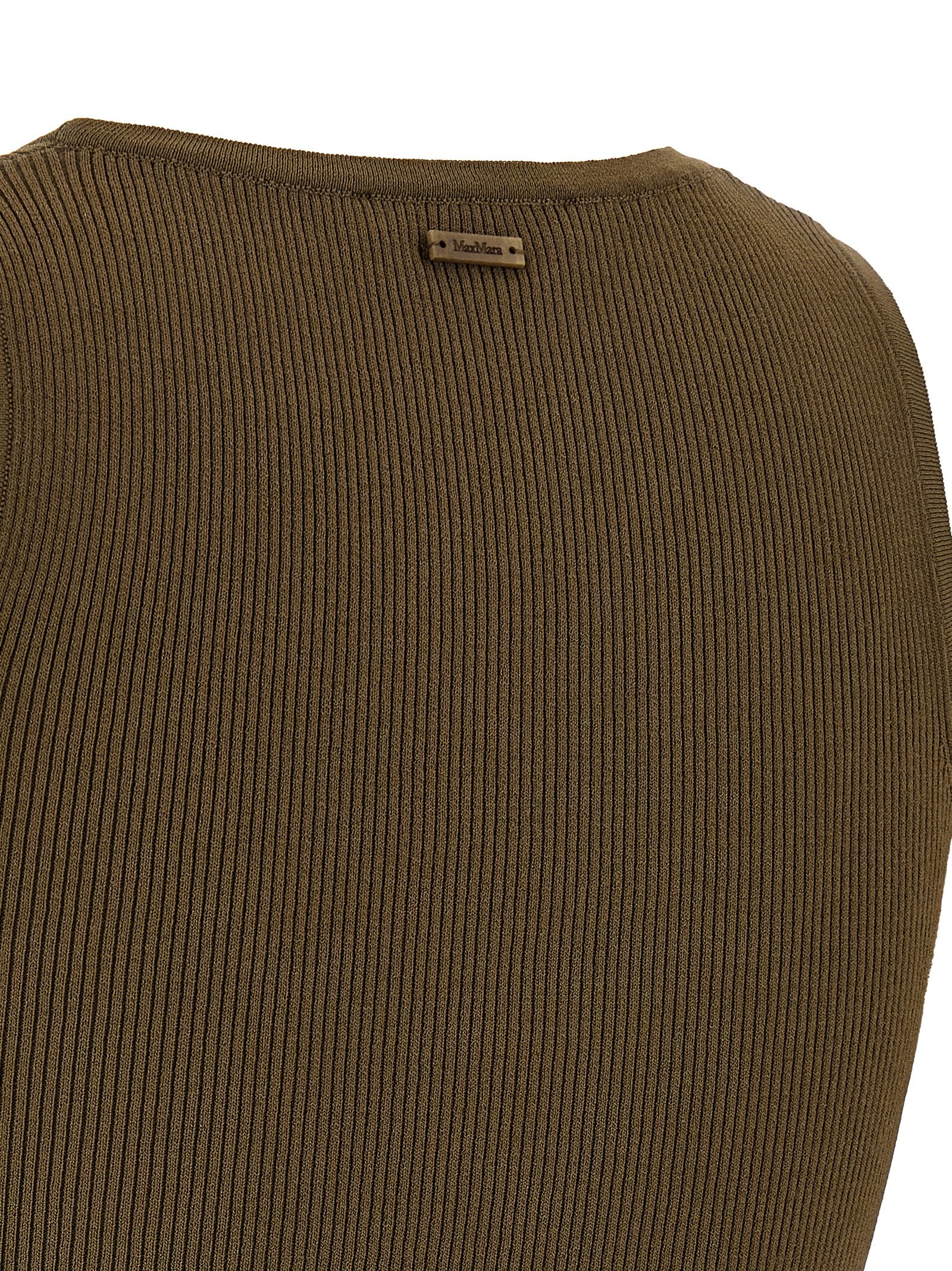 Max Mara Ärmelloses Bicolor-Viskose-T-Shirt