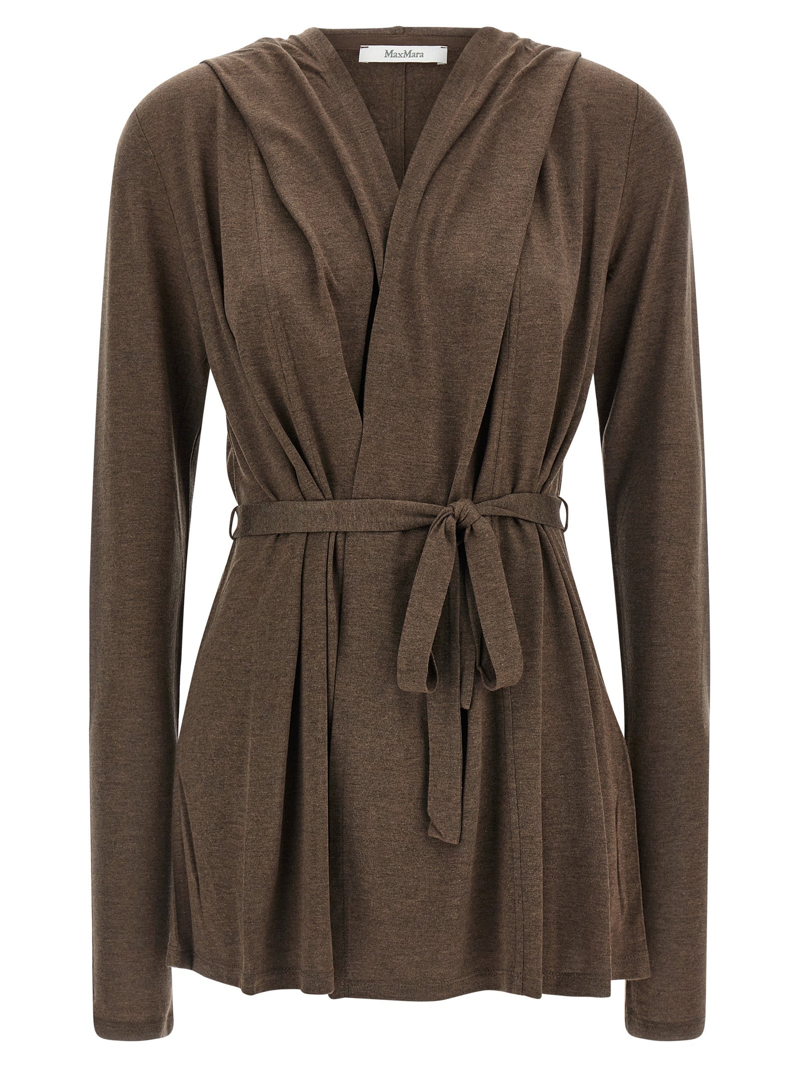 Max Mara Brauner Lyocell-Strickjacke