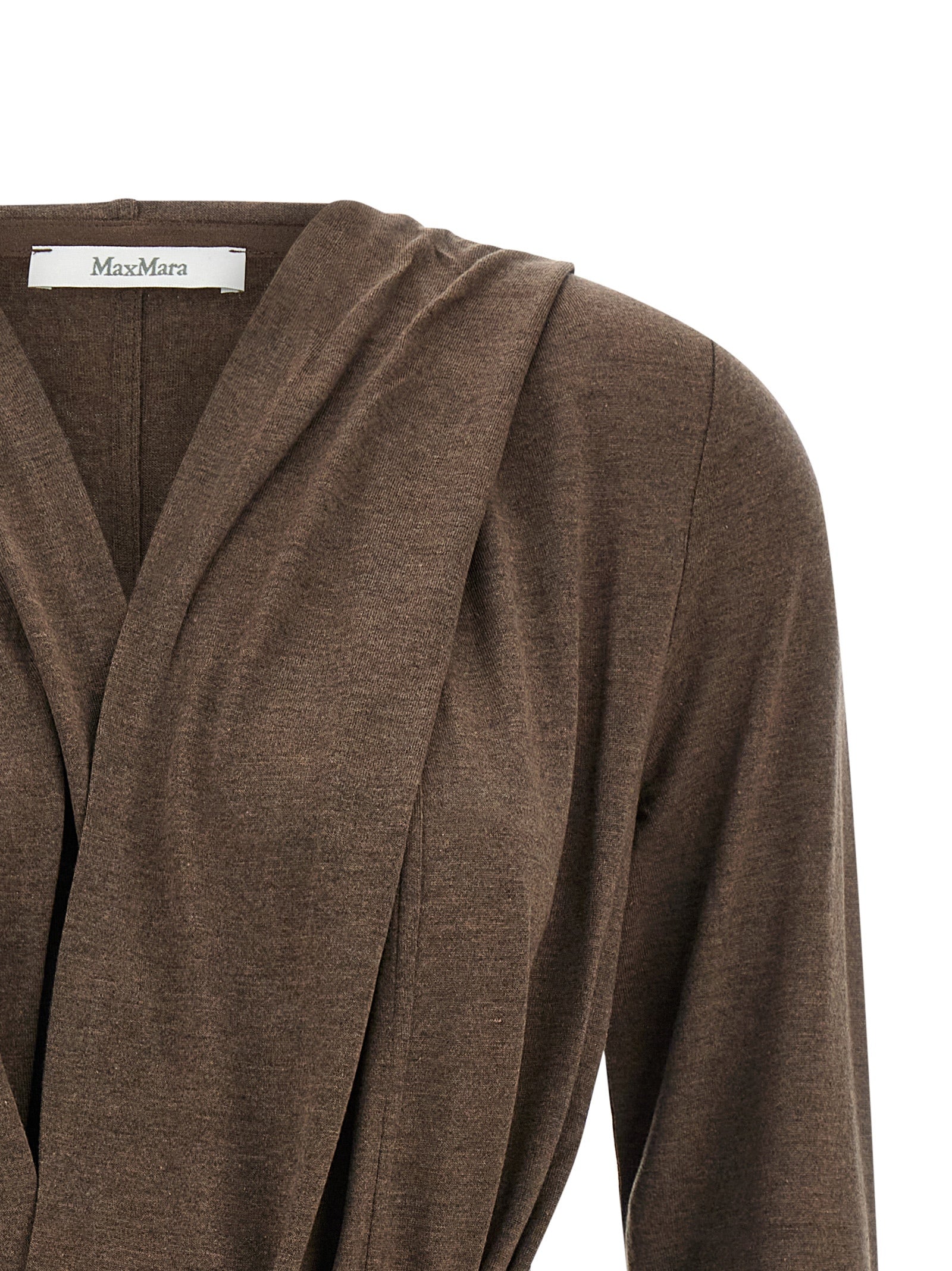 Max Mara Brauner Lyocell-Strickjacke