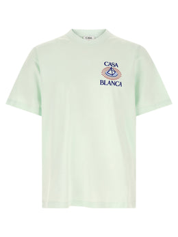 Casablanca Blaues Bio-Baumwoll-T-Shirt