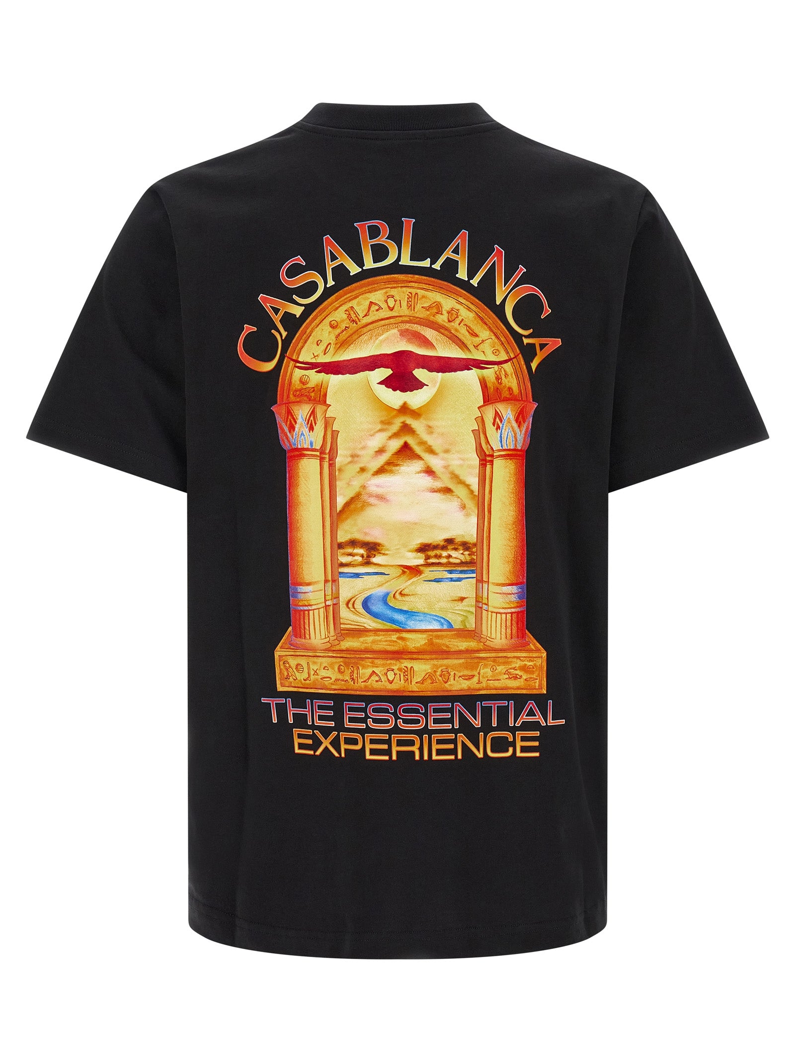 Casablanca Schwarzes Bio-Baumwoll-T-Shirt