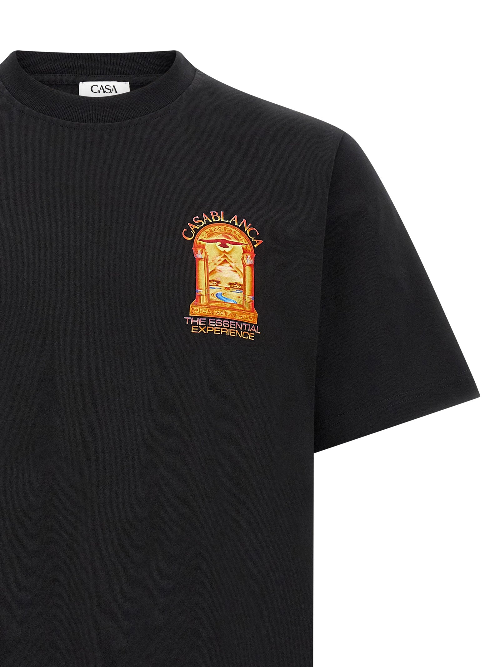 Casablanca Schwarzes Bio-Baumwoll-T-Shirt