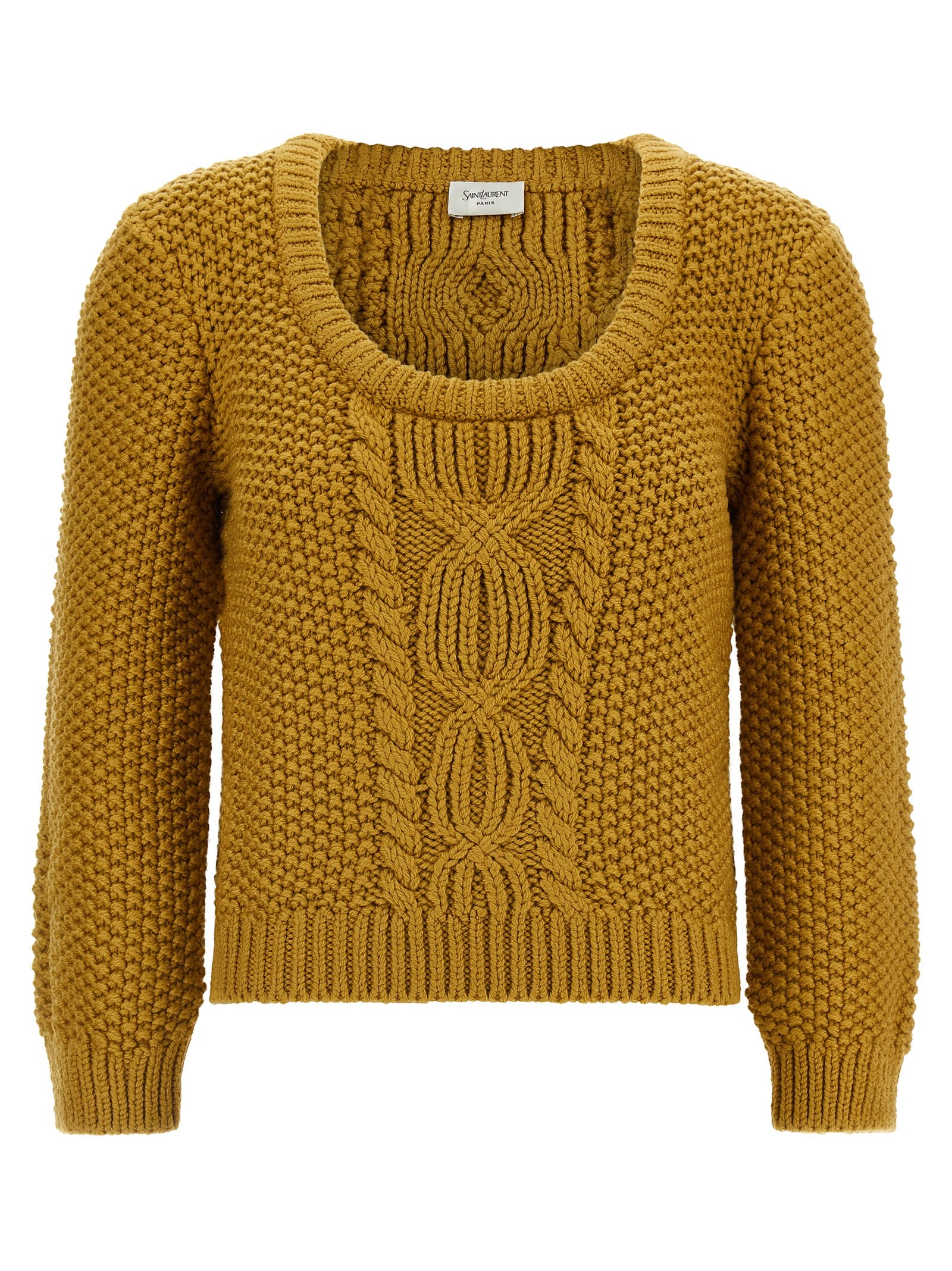 Saint Laurent Zweifarbige Wollstrickjacke