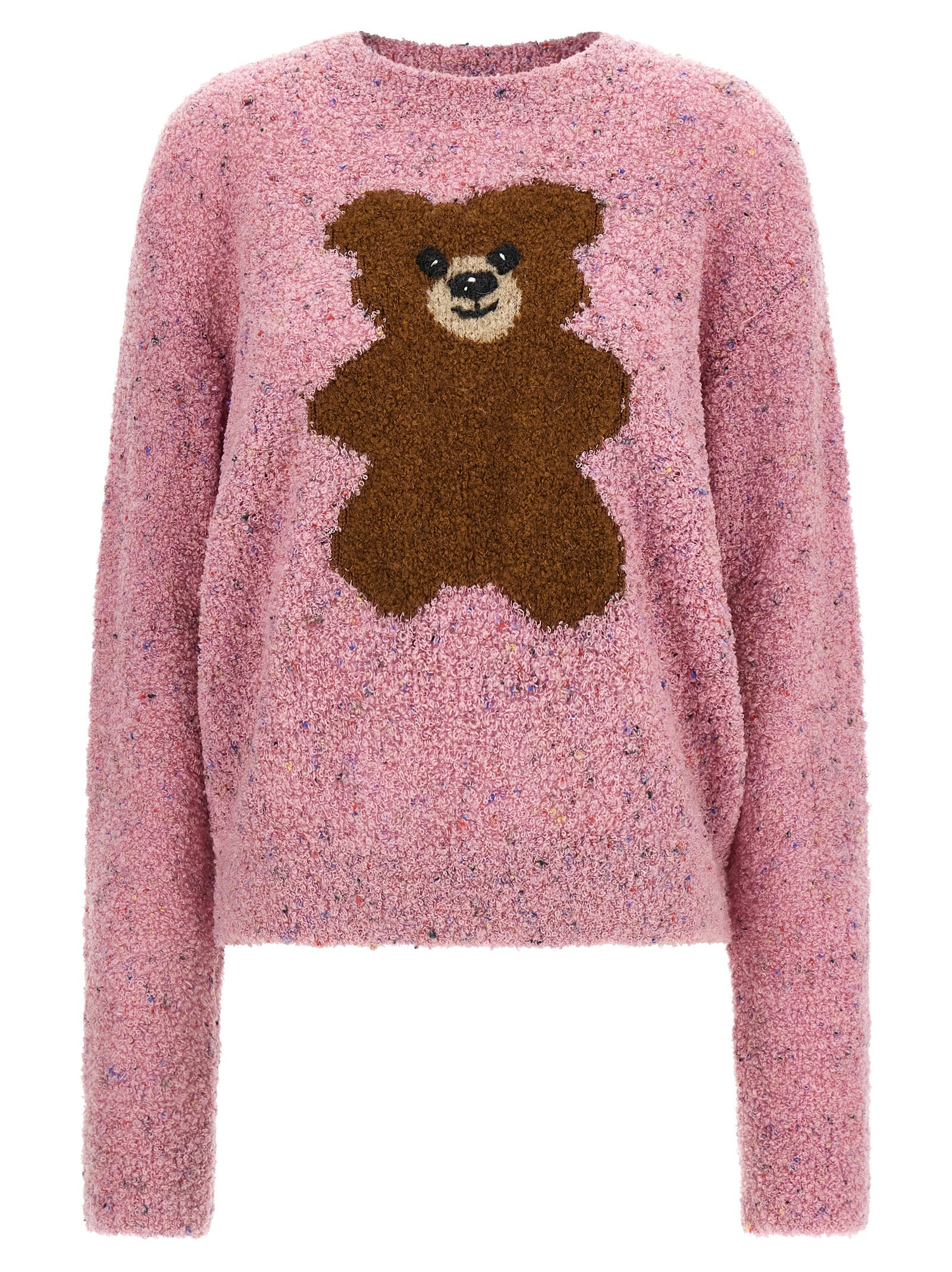 Moschino Mehrfarbige Strickjacke aus reiner Schurwolle