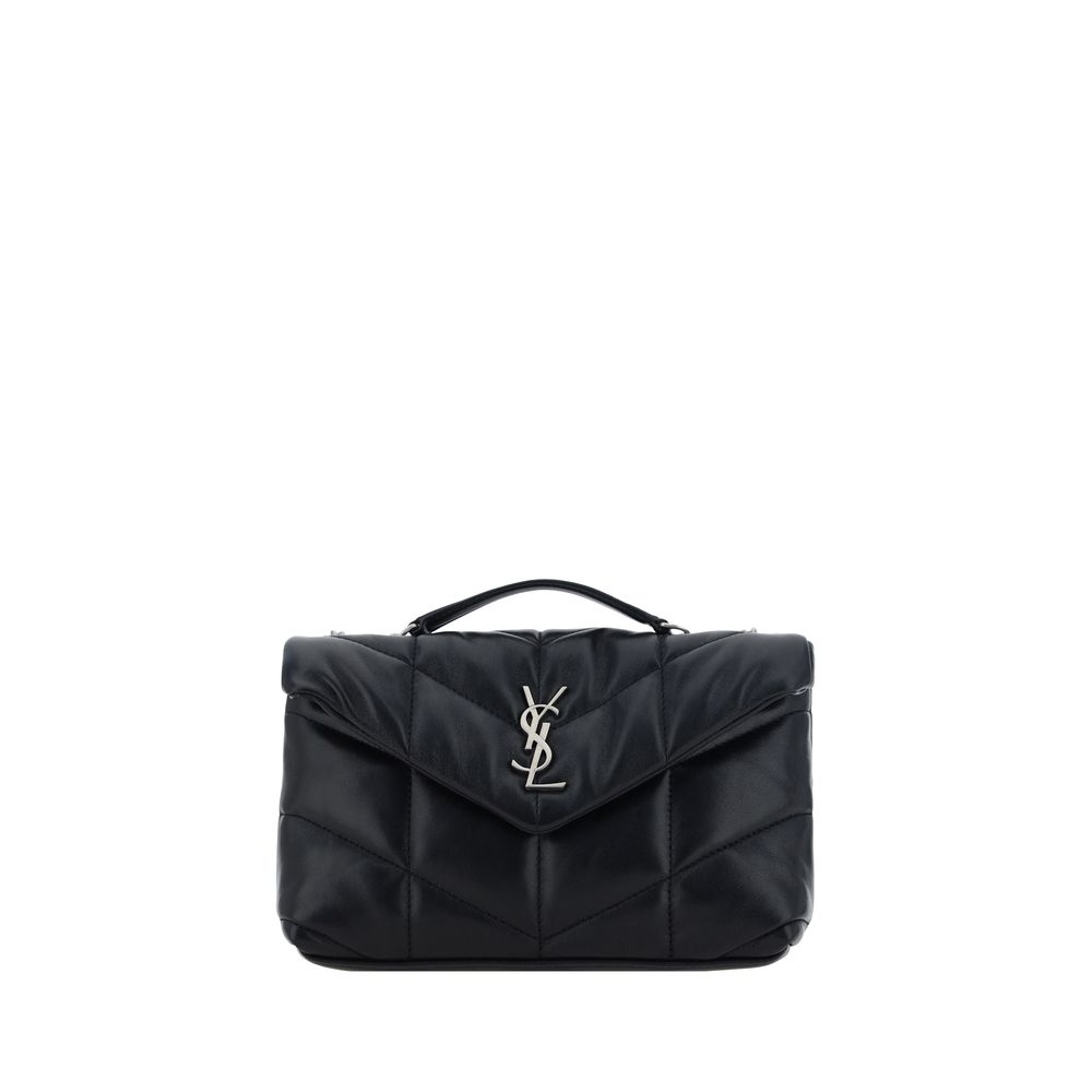 Saint Laurent Schwarze Lammleder Schultertasche Ovis Aries