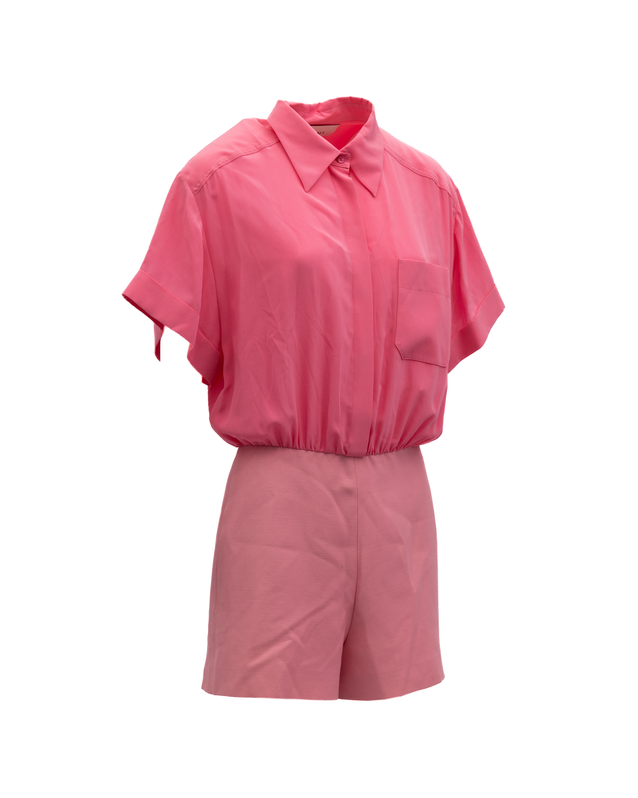 Valentino Garavani Pinkes Hemd-Stil Romper