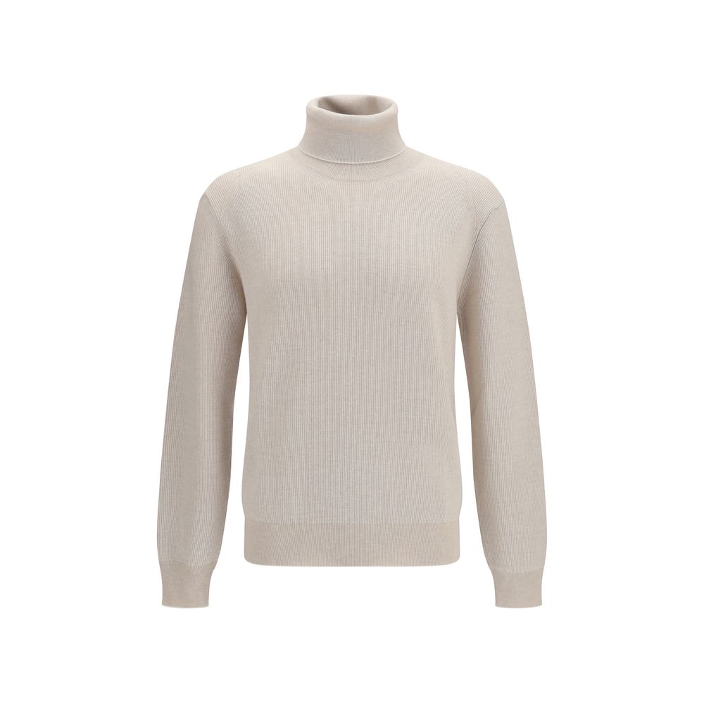 Brioni Beige Kaschmir-Rollkragenpullover