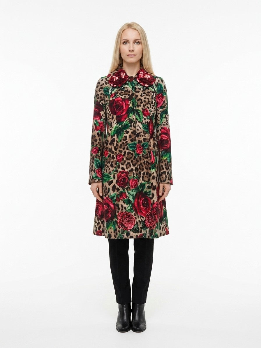Dolce & Gabbana Mehrfarbiger Wollmantel
