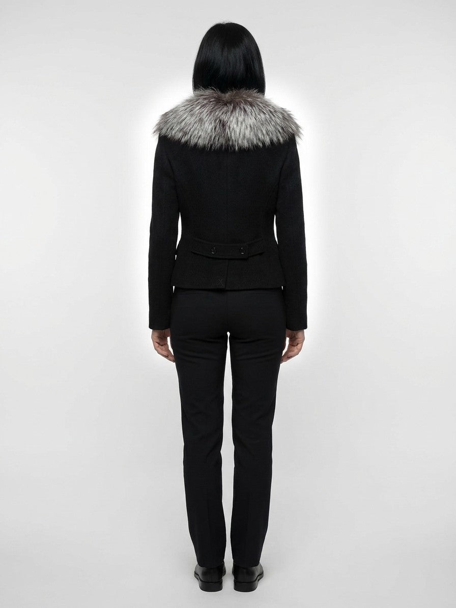 Dolce & Gabbana Grauer Virgin Wool Maxikleid