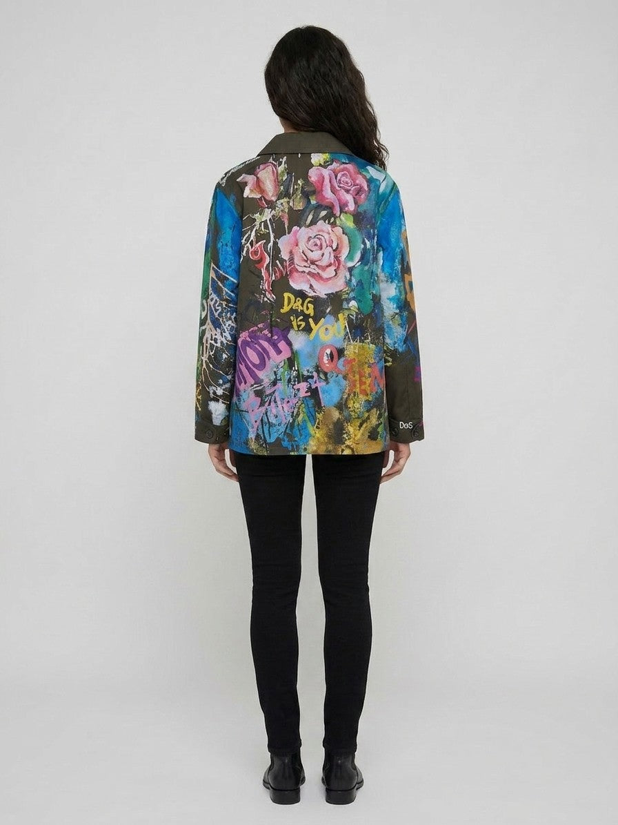 Dolce & Gabbana Mehrfarbige Jeansjacke aus Baumwolle