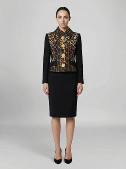 Dolce & Gabbana Schwarze Jacke aus Metallic-Faser, durchgehend