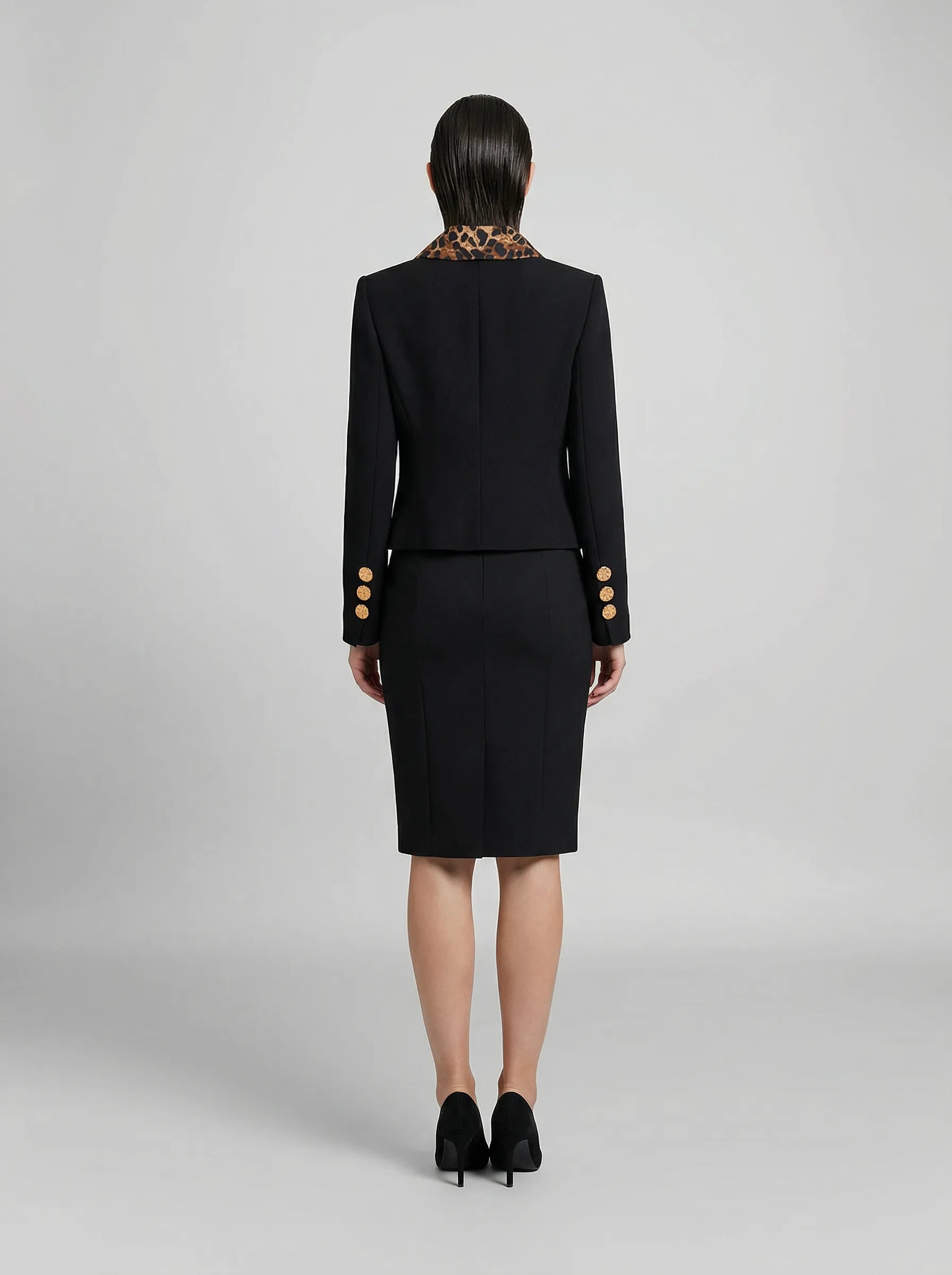 Dolce & Gabbana Schwarze Jacke aus Metallic-Faser, durchgehend