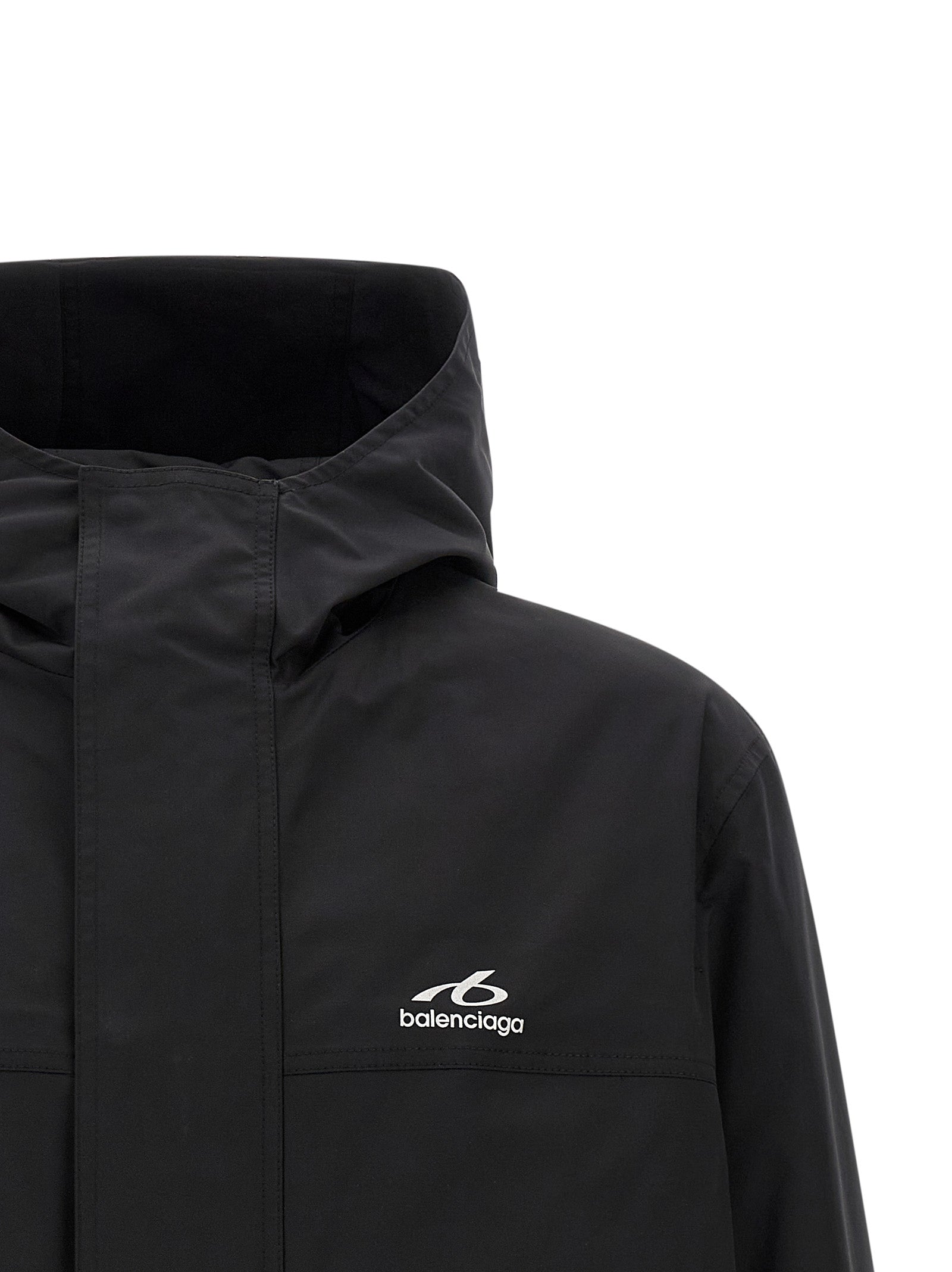 Balenciaga Schwarzer Parka aus Polyester