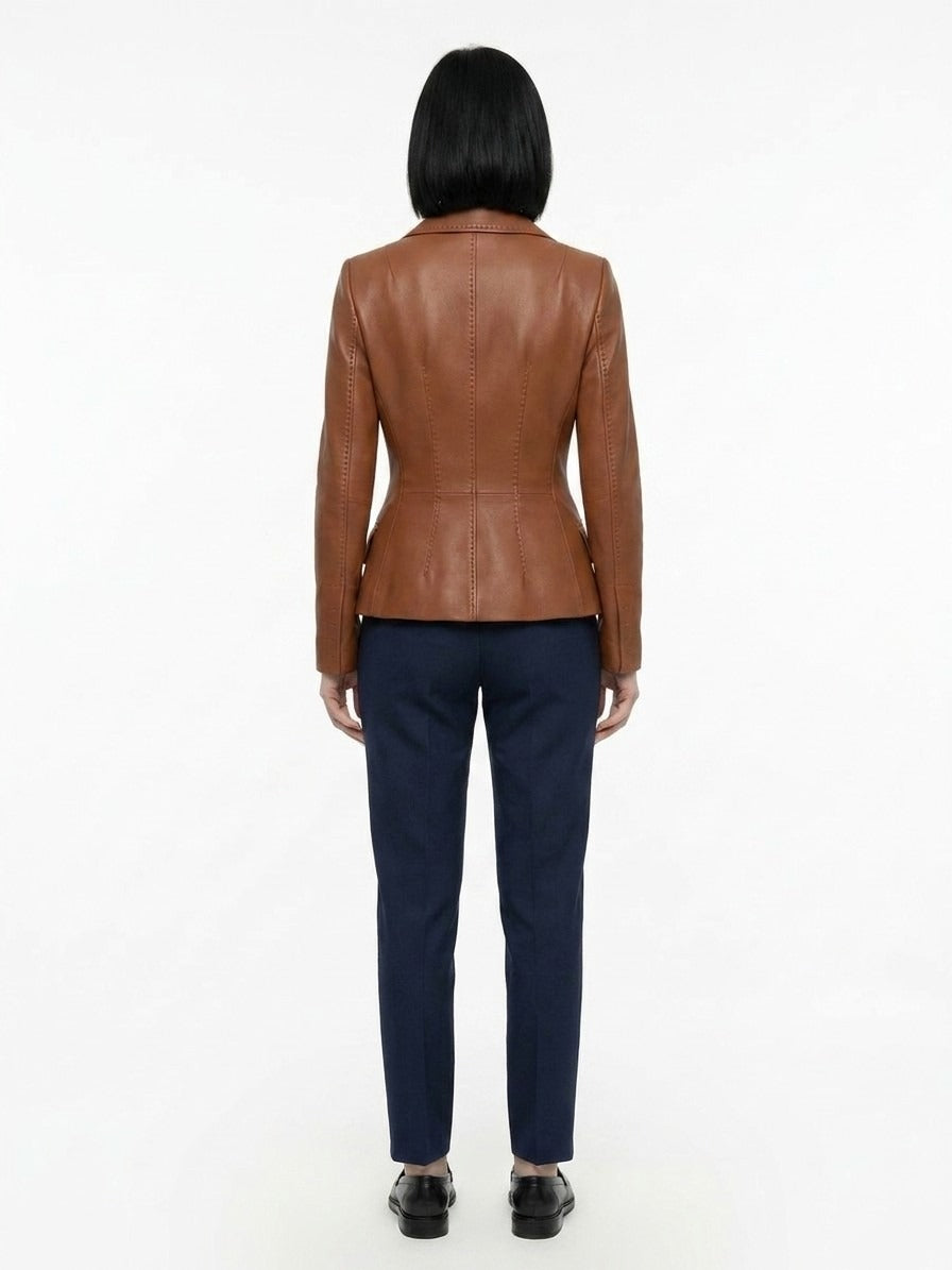 Dolce & Gabbana Braune Kalbslederjacke