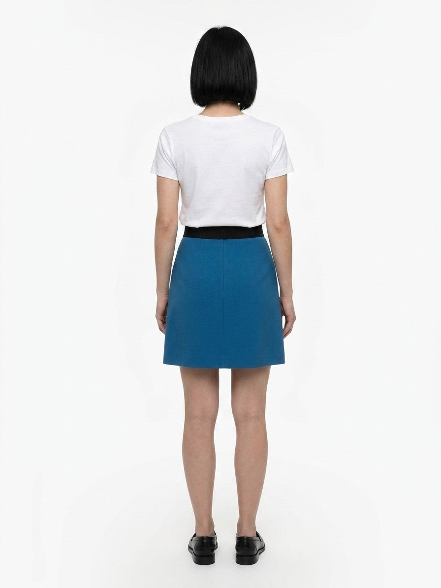 Dolce & Gabbana Minirock aus Stretch-Wolle in Petrol