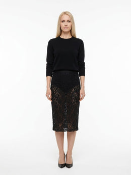 Dolce & Gabbana Schwarzer Midi-Rock aus Polyamid