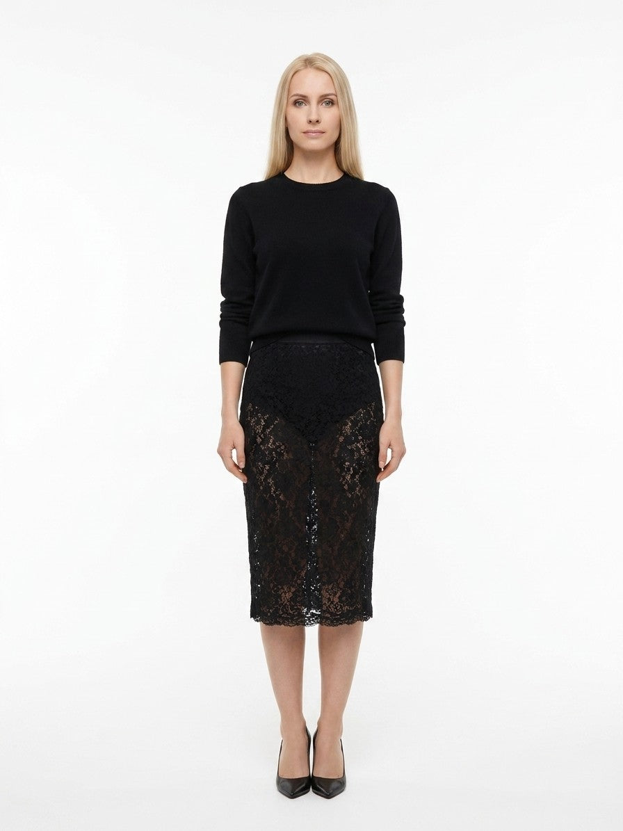 Dolce & Gabbana Schwarzer Midi-Rock aus Polyamid