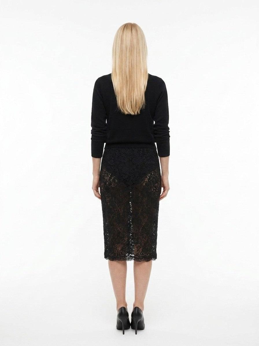 Dolce & Gabbana Schwarzer Midi-Rock aus Polyamid