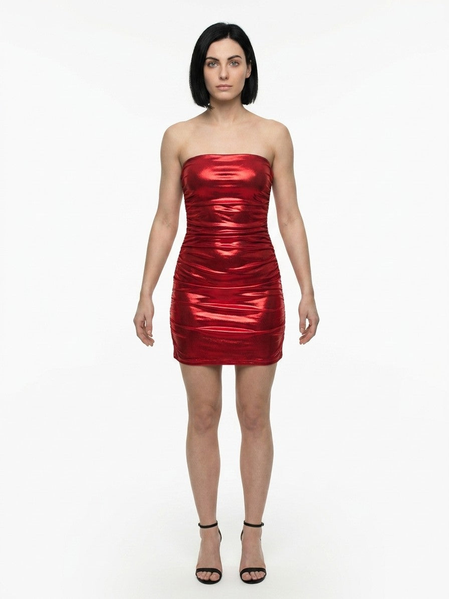 Dolce & Gabbana Rotes Baumwoll-Cocktailkleid