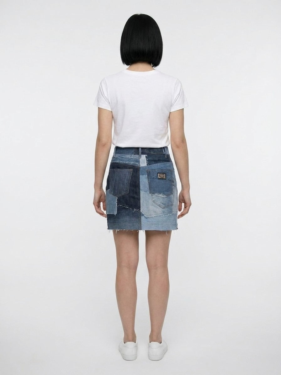 Dolce & Gabbana Mehrfarbiger Minirock aus Baumwolle